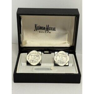 Pakistan 5 Paisa 1962 Cufflinks Nieman Marcus Dallas By Shields Original Box